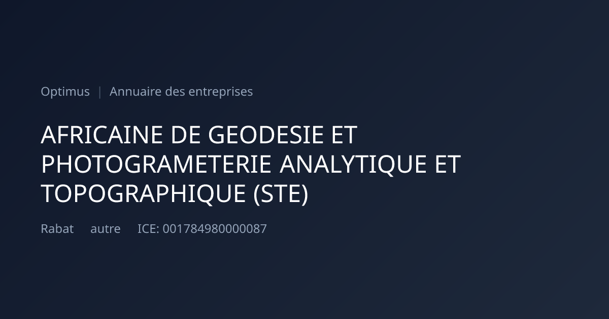 AFRICAINE DE GEODESIE ET PHOTOGRAMETERIE ANALYTIQUE ET TOPOGRAPHIQUE ...